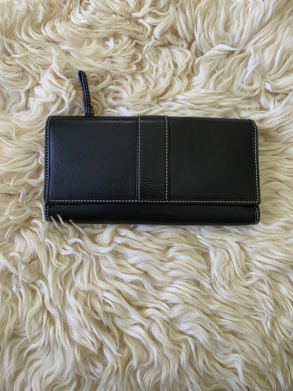 Coach Black Leather Wristlet Wallet